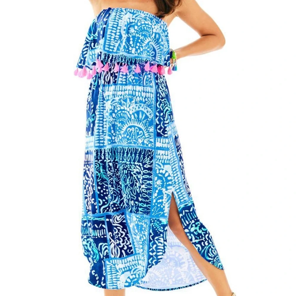 Excellent condition Lilly Pulitzer Meridian Midi Dress Small in indigo leid back - Picture 1 of 6